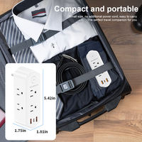 Adaptateur de prise multi-européenne vers américaine PUJIMAX 5V/2.4A Type-C, adaptateur de prise universelle, chargeur mural portable pour les voyages