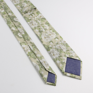 Moda Top caliente Floral 7cm corbata 100% algodón Salvia caqui azul Rosa hombres boda fiesta diario traje regalo corbata accesorio - Product Image 5