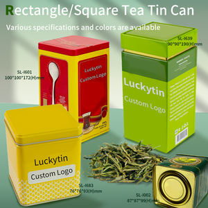 Caja Metálica Hermética de Hojalata para Té, Personalizable al por Mayor, con Impresión Personalizada, Cuadrada, para Té Suelto, con Tapa - Product Image 4