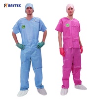 Uniforme Quirúrgico SMS de Diseño Personalizado, 30-45g, Conjunto de Uniforme Médico Unisex para Uso Hospitalario, Marca Raytex, Tallas S-XXXL