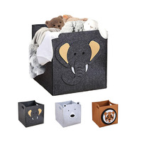 Grande capacité éléphant tigre dessin animé feutre boîte de rangement vêtements sales vêtements panier à linge voiture panier de rangement pour vêtements