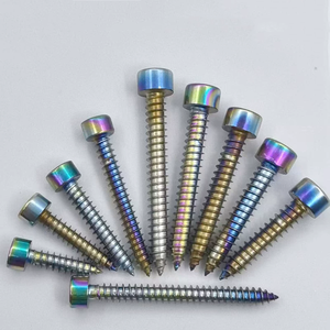Vis autotaraudeuses à tête hexagonale en titane bleu brûlé <span class=keywords><strong>M4</strong></span> X 10 mm 12 mm 16 mm 20 mm 25 mm 30 mm pour modification de moto - Product Image 1