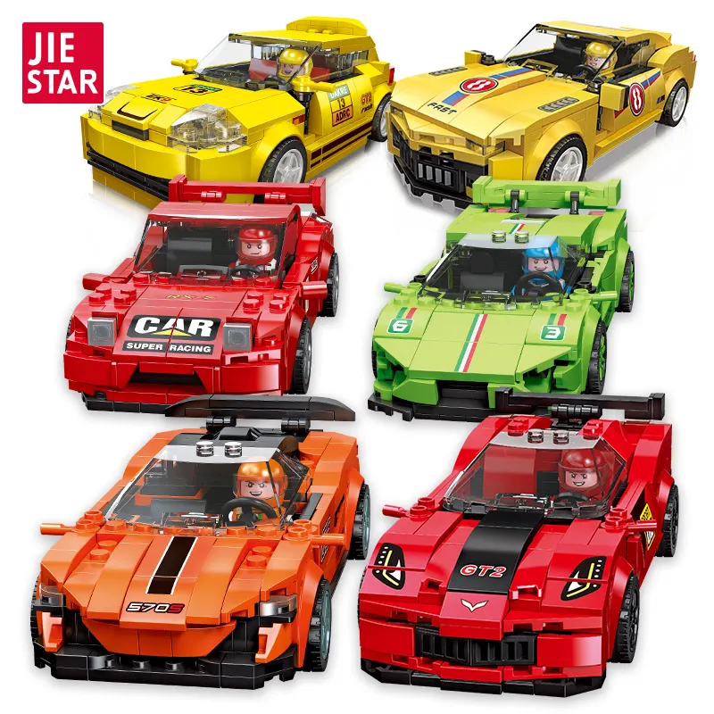 JIESTAR kids diy education small technic super racing car model collectabe building block brick diy plastic construction toy car