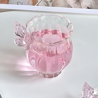 Collection de tasses Fleur de Dieu, en verre borosilicate de haute qualité, résistant à la chaleur, style minimaliste chinois, narcisse, papillon, créatif