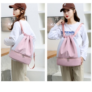 Supplier <b>Promotion</b> New Drawstring <b>Backpack</b> Female Leisure Travel Sports Shoulder Korean Version Fashion Nylon Cloth Fitness Bag - Product Image 4