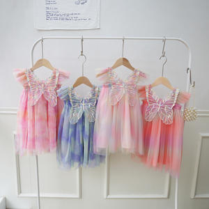 Vestido de Princesa de Estilo de <span class=keywords><strong>Cuento</strong></span> de Hadas con Encaje de Seda para Niña, con Diseño de Vestido Abullonado sin Tirantes, Alas de Arcoíris y Falda de Red - Product Image 6
