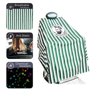 Cape de coupe de cheveux professionnelle robe de coupe de cheveux rayures Cape de barbier tablier antistatique Cape de coiffure pour les salons et la maison - Product Image 3