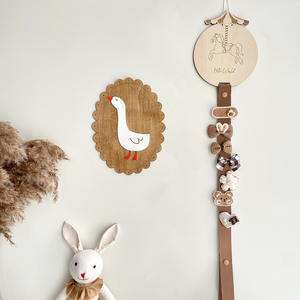 Support mural de rangement pour épingles à cheveux de style nordique avec motif cheval et oie pour enfants - Product Image 3