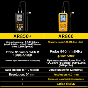 Jauge d'épaisseur ultrasonique intelligente AR850+ AR860, testeur numérique non destructif pour plaques d'acier, tuyaux métalliques et parois - Product Image 3