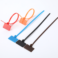 Étiquette d'attache de câble en plastique d'identification personnalisée étiquette de cravate avec logo attaches à glissière de câble autobloquantes colorées avec étiquette