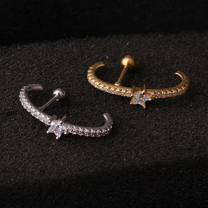 <span class=keywords><strong>Trago</strong></span> lobo Teen Ear Piercing jewelryargento tibetano Mini Crystal Butterfly Sweet Stud orecchini per le donne Flower Helix cartilagine - Product Image 3