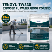 Peinture de revêtement imperméable en polyuréthane gris-blanc 1K à haute teneur en solides, 25 kg, membrane liquide PU appliquée pour toiture en béton