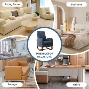 Bequemer Boucle Living Room Glider <span class=keywords><strong>Chair</strong></span> Schaukel stuhl für Erwachsene mit einziehbarer Fuß stütze - Product Image 6