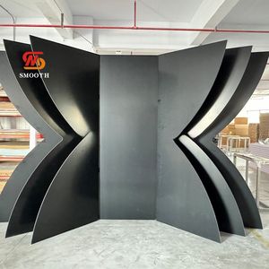 Toile de fond de mariage noire multicouche personnalisée lisse, décoration de fête d'anniversaire, grande scène, toile de fond en acrylique - Product Image 1