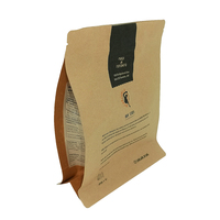 Emballage alimentaire à fond plat OEM, pochette debout de haute qualité, sac en papier Kraft biodégradable 100% recyclé