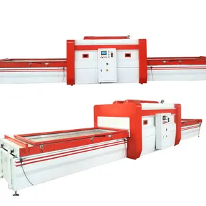 Woodworking cabinet door membrane press automatic double work table mdf laminating machine