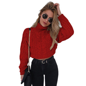 China Clothing Factory Women Crop <strong>Sweater</strong> Autumn <strong>Turtle</strong> <strong>Neck</strong> <strong>Sweater</strong> - Product Image 6