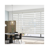 Persianas Zebra de Tela Opaca de Doble Capa 100% Poliéster, Diseño Digital Minimalista para Sala de Estar, Balcón, Persianas Enrollables Automáticas