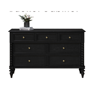 Commode contemporaine en chêne blanc FAS importé d'Amérique du Nord, pieds noirs, sept tiroirs, coffre de rangement pour chambre à coucher, deux finitions - Product Image 3