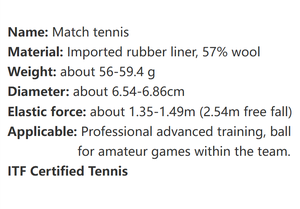 Balles de <span class=keywords><strong>tennis</strong></span> certifiées ITF, 57 % de laine, niveau compétition, écologiques, 3 pièces/rouleau, portables, durables, baril scellé, divertissement - Product Image 6