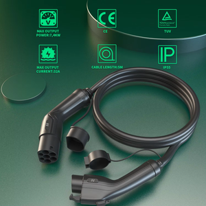 สายชาร์จ <span class=keywords><strong>mennekes</strong></span> Type 2ถึง Type 2 EV 32A สายชาร์จสามเฟสตัวผู้กับตัวเมีย <span class=keywords><strong>IEC</strong></span> <span class=keywords><strong>62196</strong></span> 5ม. พร้อม CCS1ปลั๊กสีดำ - Product Image 1