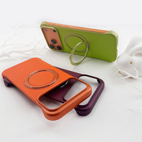Funda Protectora para Teléfono Móvil Haipai, Estilo Ins, Tacto Suave, Sin Marco, TPU+PC, Anillo Magnético, Ultrafina, Resistente a Golpes y Calor