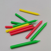 Dia 5mm 24 Pcs Par Paquet Chine Usine Multi-Couleur Fil Solide Fluorescence Couleur Bougies De Fête D'anniversaire Avec 24 Pcs Supports