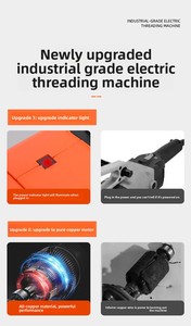 Macchina Portatile Industriale per Filettatura Tubi CNC, 3600W 220V 26RPM, Utensile Taglia Filetti BSPT per Tubi Metallici da 20.9-59.6mm - Product Image 5