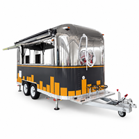 Remorque de restauration mobile 13FT en acier inoxydable, entièrement équipée, pour café, boissons, barbecue et petits services de concession