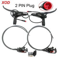 Frein à disque hydraulique XOD E500 pour vélo électrique, avec coupure de courant, connecteur étanche 2 ou 3 broches, câble avant 1050mm / arrière 1850mm