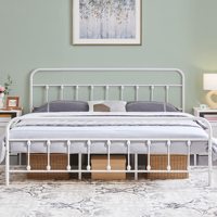 Lit en métal de conception classique sur mesure, avec plateforme, tête et pied de lit, en fer forgé, taille double, pour la vente en gros