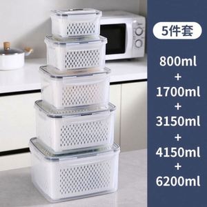 2-in-1 Rectangle Small Transparent Eco-Friendly Plastic PP Fruit Container Fridge Organizer <b>Kitchen</b> Cabinet <b>Storage</b> <b>Boxes</b> - Product Image 6