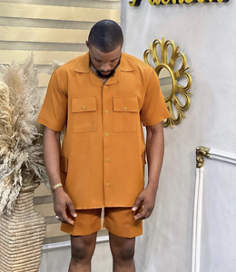 Trajes <span class=keywords><strong>de</strong></span> manga corta con pantalones cortos para hombre, trajes <span class=keywords><strong>de</strong></span> playa para boda, vestido naranja, diseño a la moda, talla a medida, <span class=keywords><strong>de</strong></span> verano - Product Image 3