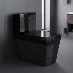 WC monobloc en céramique certifié CUPC, à sortie verticale, en porcelaine allongée, à poser au sol - Product Image 4