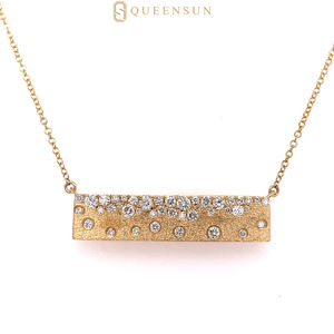 Collana Tennis Choker in Oro 10k 14k e Platino con Diamanti Sintetici - Gioiello con Catena a Stazione Completa con Zirconi Cubici Taglio Rotondo per Donna Regalo - Product Image 2