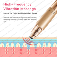 Masseur électrique pour le visage et les yeux, alimenté par piles AA, couleur or, outil de soin de la peau portable, utilisation quotidienne, appareil de massage facial