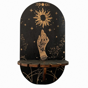 Custom Zwart Kristal Hout Drijvende Plank Milieuvriendelijke Drijvende Houten Planken Halloween Drijvende Planken Voor Muur Houten - Product Image 1