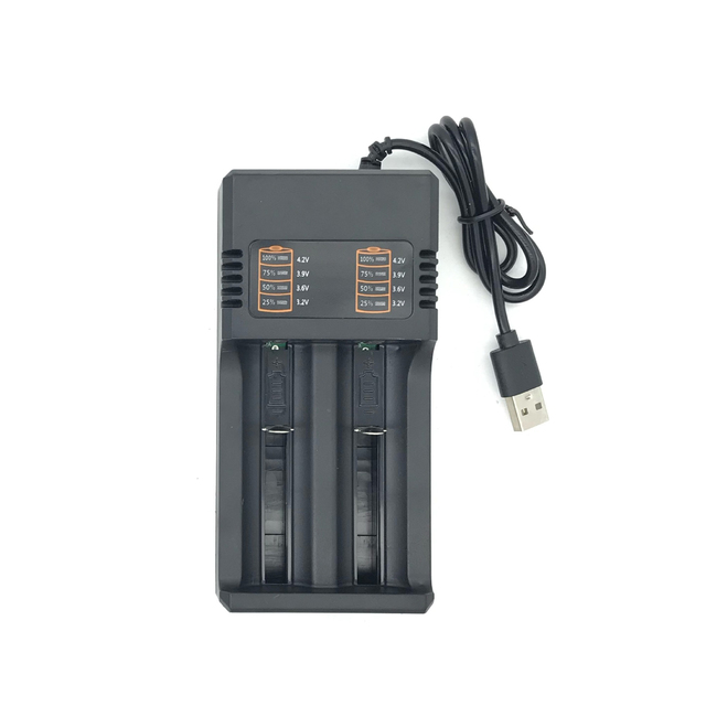 18650 Charger USB Dual-Slot Dual-Charge 26650 Intelligent Lithium Battery Charger 3.7v21700 Fast Charge