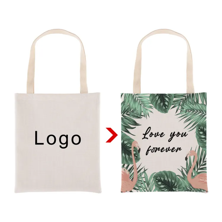 Desain Baru Tas Tote Sublimasi Poliester, Grosir Tas Belanja Mode Pencetakan Logo Pabean