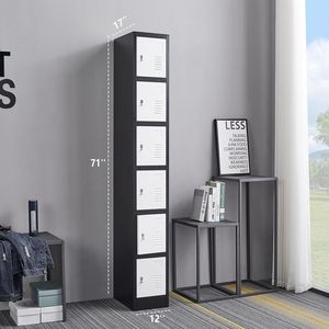 71" Heavy-Duty Steel <b>Locker</b> Cabinet (6-Door 6-Tier) - Secure Storage for School <b>Lockers</b>, Office Employee, Gym & Home - Product Image 3