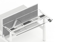 Poste de travail électrique modulaire à double moteur pour bureau face à face, idéal pour les espaces de travail ouverts