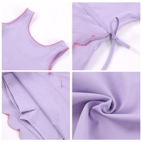 Robe de tennis sans manches pour filles, avec bordure festonnée, douce, agréable pour la peau, légère, avec lien latéral, robe d'été athlétique pour enfants
