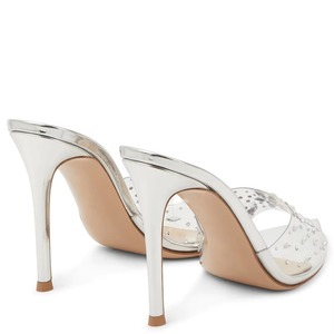 Sandales mules à talons hauts pour femmes en PU, style mariée, à lacets, avec strass, hauteur de talon 10-11 cm, respirantes - Product Image 3