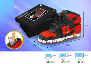 Chaussure de sport modèle blocs brosse pot Mini + building block (589PCS) articles D'ameublement en plastique mini blocs de construction 3.6mm - Product Image 4