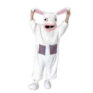 <span class=keywords><strong>Pigiama</strong></span> Intero Divertente da <span class=keywords><strong>Coniglio</strong></span> Bianco per Donna, in Morbido Flanella con Zip, Caldo per l'Inverno e Halloween, Tuta da Notte per Casa - Product Image 4