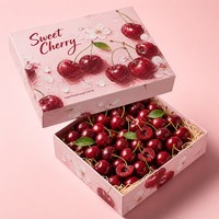 Op maat gemaakte bedrukte stevige geschenkverpakking voor premium zoete kersen fruitverpakking met olieverfschilderij ontwerp deksel en bodem groothandel