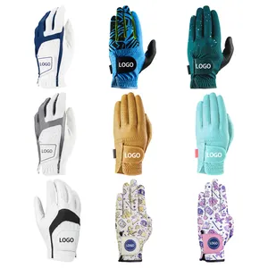 OEM logotipo personalizado Cabretta cuero guante de golf de color personalizado Cabretta guantes de golf