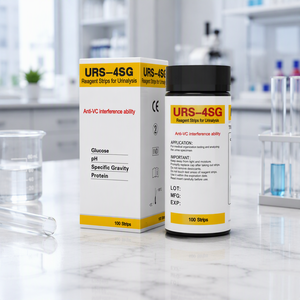 <span class=keywords><strong>Tiras</strong></span> <span class=keywords><strong>Reactivas</strong></span> de <span class=keywords><strong>Orina</strong></span> URS-4SG, 4 Parámetros: <span class=keywords><strong>Glucosa</strong></span>, pH, Gravedad Específica, Proteína, Análisis de <span class=keywords><strong>Orina</strong></span>, Anti-Interferencia VC, Garantía de 2 Años, Jilin - Product Image 1