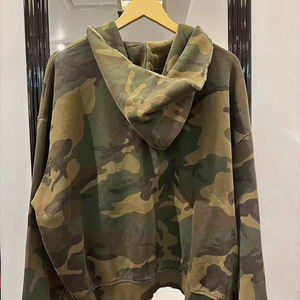 Customization <strong>Camo</strong> Jacket French Terry Camouflage Heavy Weight Cropped Washed Acid Streetwear 100% Cotton Fit Zip up <strong>Hoodies</strong> <strong>Men</strong> - Product Image 1