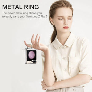 <span class=keywords><strong>Coque</strong></span> arrière de téléphone en cuir pliable en cuir Pu avec porte-anneau en métal étui de téléphone portable antichoc pour Samsung Z Flip 6 <span class=keywords><strong>7</strong></span> - Product Image 6